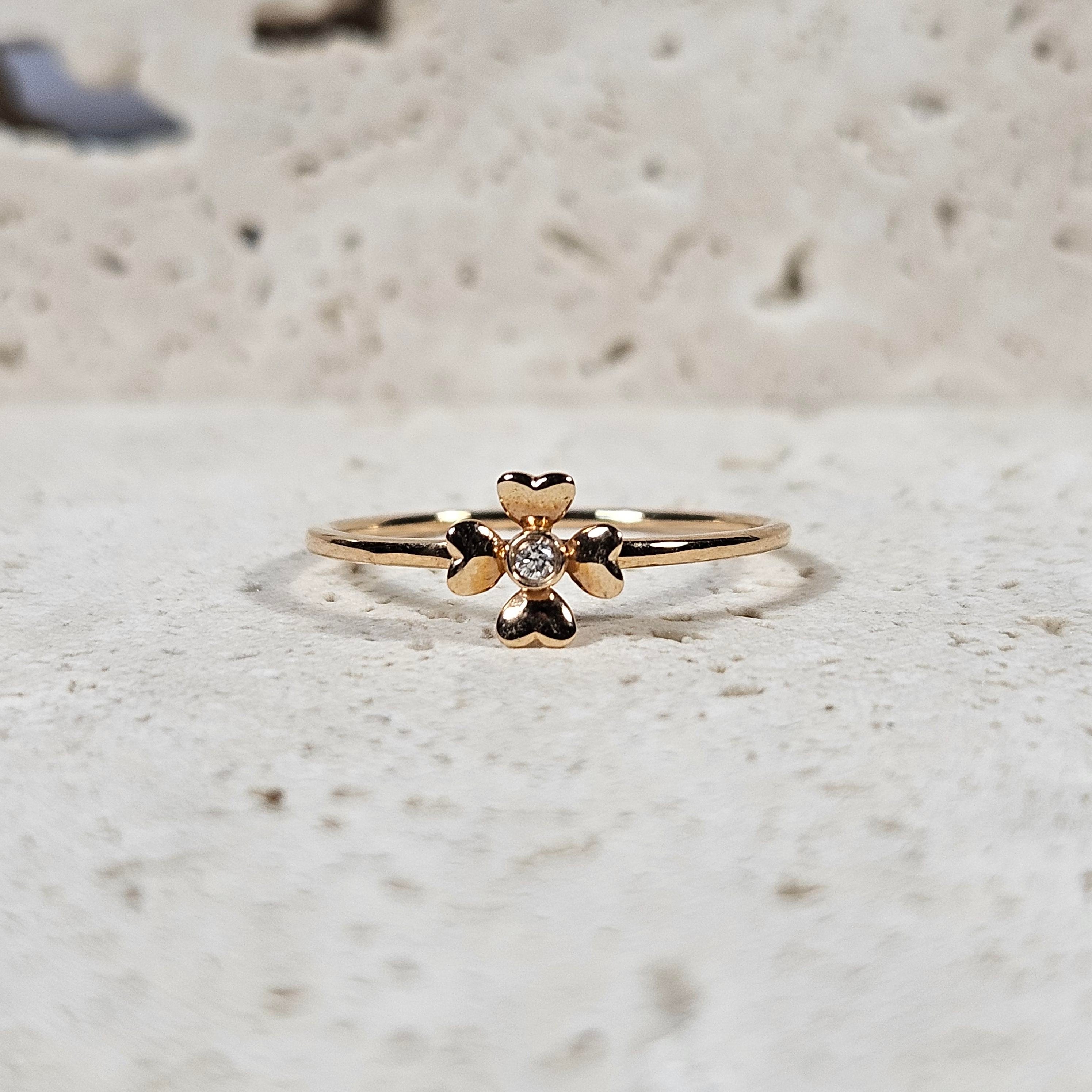 Elegant Four Leaves Clover Diamond Ring – By Me Jewellery Workshop