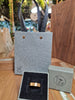 A hammer-patterned 9ct gold ring inside a ByMe Workshop Ring box with its full ring package (Ring Box and Bag)