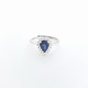 Blue Pear Sapphire Silver Ring