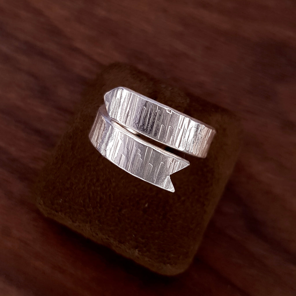 handmade silver arrow ring